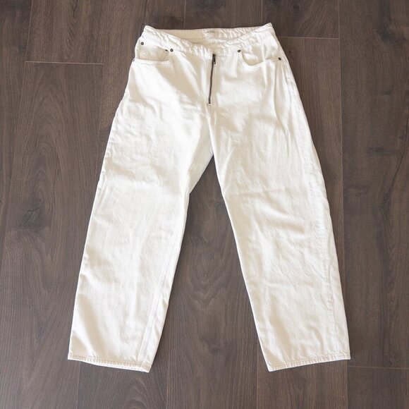 FRAME Angled Zipper Long Barrel Jeans in White Size 30 - Picture 6 of 14
